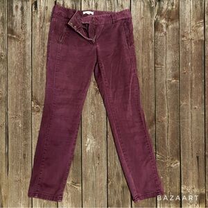 Ann Taylor Burgundy Marisa skinny Pants , Size 6 P zipper on both side pockets